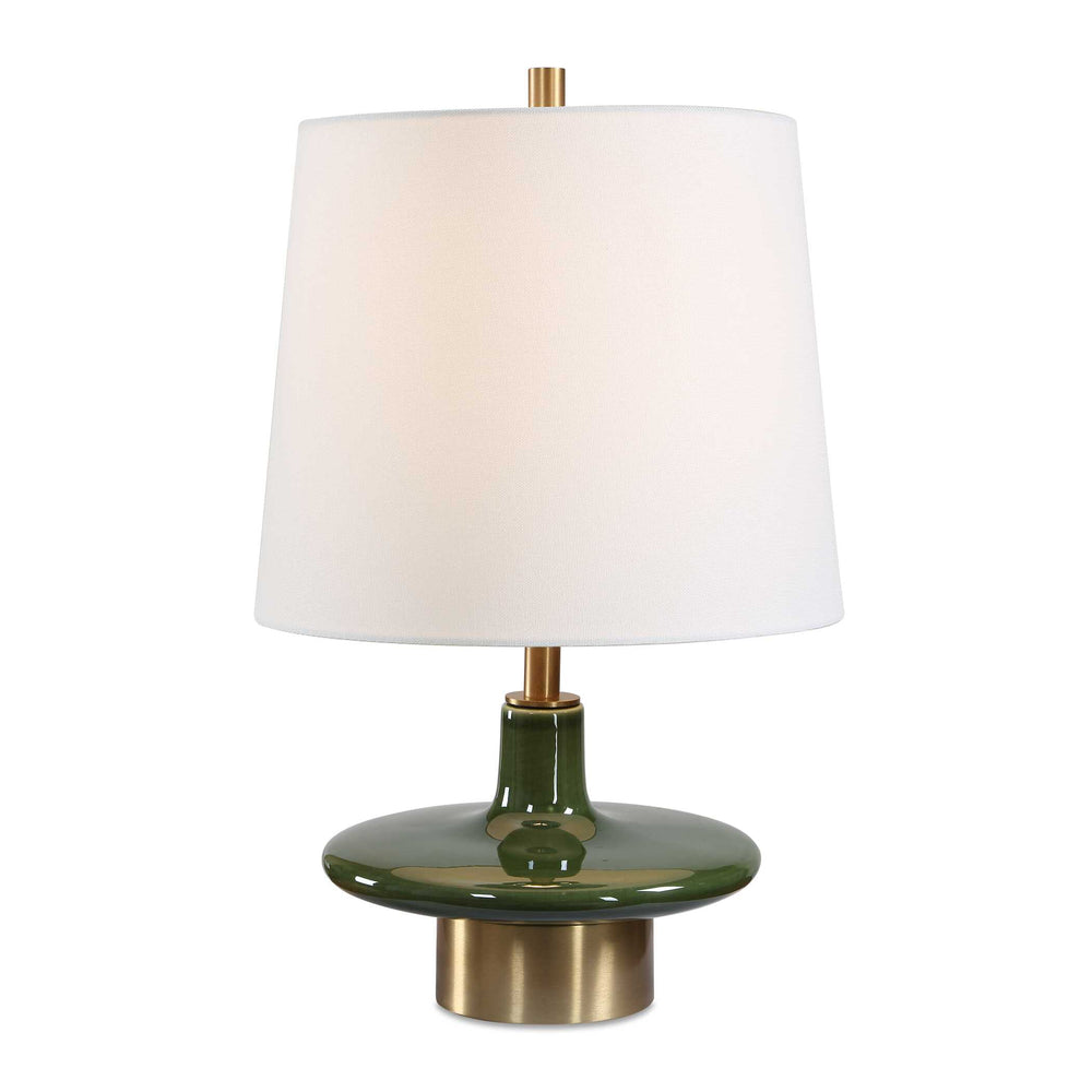 Uttermost Uttermost Sieler Moss Green Ceramic Table Lamp with Antique Brass Mid-century Style 30792-1