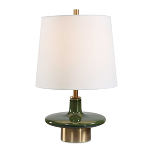 Uttermost Uttermost Sieler Moss Green Ceramic Table Lamp with Antique Brass Mid-century Style 30792-1