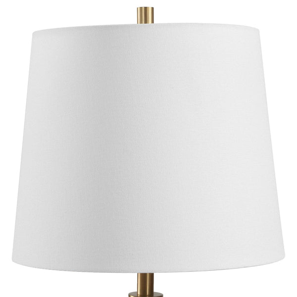 Uttermost Sieler Moss Green Ceramic Table Lamp with Antique Brass Mid-century Style
