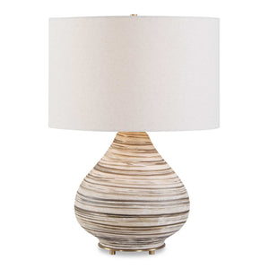 Uttermost Uttermost Azura Ceramic Table Lamp with Linen Drum Shade and Antique Brass Accents 30794-1