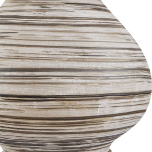 Uttermost Azura Ceramic Table Lamp with Linen Drum Shade and Antique Brass Accents