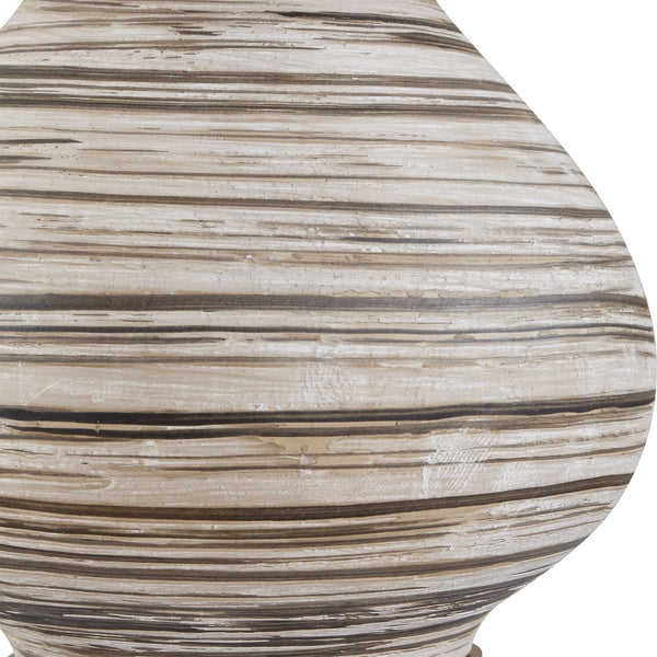 Uttermost Azura Ceramic Table Lamp with Linen Drum Shade and Antique Brass Accents