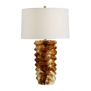Uttermost Uttermost Bassa Glazed Ceramic Table Lamp with Linen Shade and Antique Brass Hardware 30795