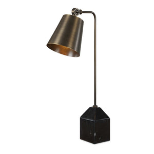 Uttermost Uttermost Hutchinson Golden Bronze Task Lamp with Pivoting Shade and Marble Base 30798-1