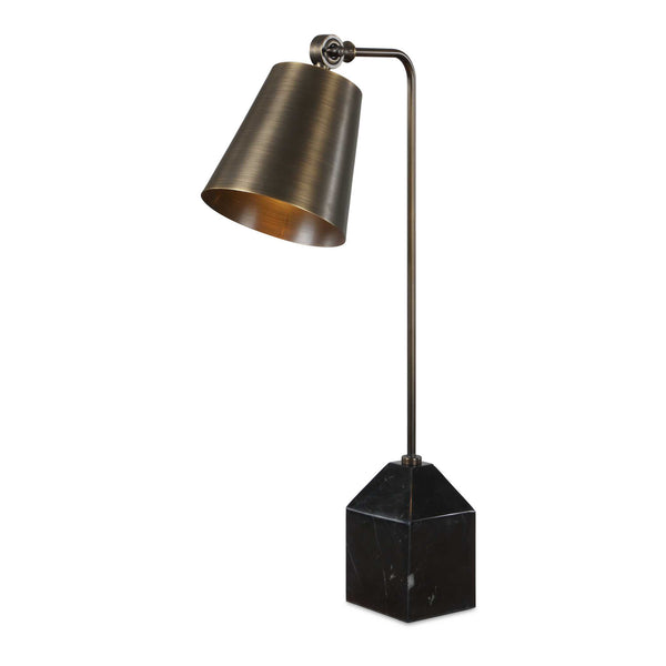 Uttermost Uttermost Hutchinson Golden Bronze Task Lamp with Pivoting Shade and Marble Base 30798-1