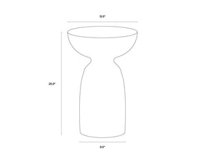 Sunpan Goya End Table - Stylish Concrete Accent for Indoor and Outdoor Spaces, Unique Variations Included Marble Look / White