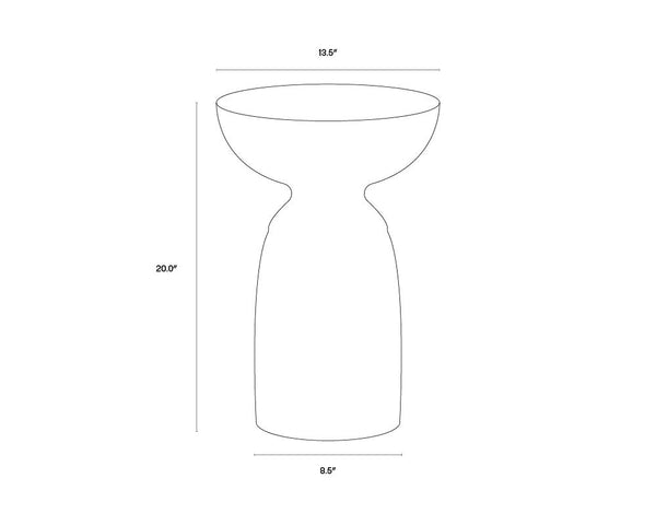 Sunpan Goya End Table - Stylish Concrete Accent for Indoor and Outdoor Spaces, Unique Variations Included Marble Look / White