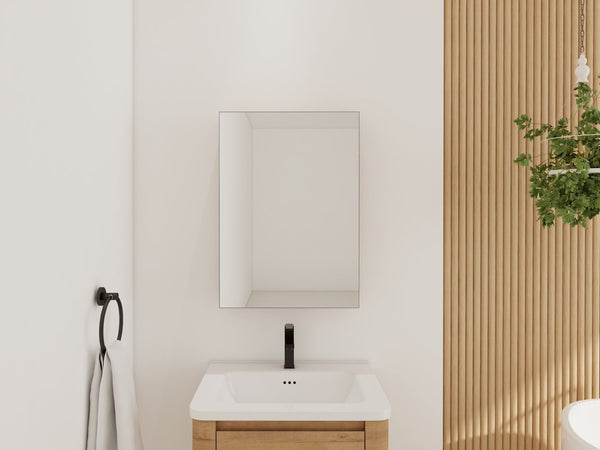 English Elm 20'' Wall Mounted Bathroom Medicine Cabinet with Mirror Adjustable Shelves Plywood W999P470282