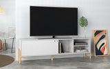 Manhattan Comfort Bowery Mid-Century Modern TV Stand White and Oak 307AMC157