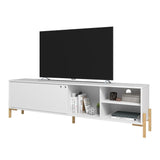 Manhattan Comfort Bowery Mid-Century Modern TV Stand White and Oak 307AMC157