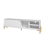 Manhattan Comfort Bowery Mid-Century Modern TV Stand White and Oak 307AMC157