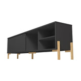 Manhattan Comfort Bowery Mid-Century Modern TV Stand Black and Oak 307AMC182