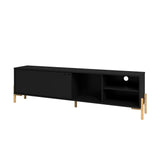 Manhattan Comfort Bowery Mid-Century Modern TV Stand Black and Oak 307AMC182