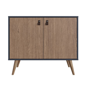 Amber Accent Cabinet in Blue and Nature 307GFX2 Manhattan Comfort