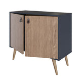 Amber Accent Cabinet in Blue and Nature 307GFX2 Manhattan Comfort