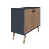 Amber Accent Cabinet in Blue and Nature 307GFX2 Manhattan Comfort