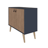 Amber Accent Cabinet in Blue and Nature 307GFX2 Manhattan Comfort