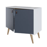 Amber Accent Cabinet in White and Blue 307GFX3 Manhattan Comfort