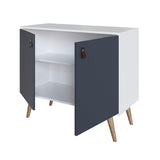 Amber Accent Cabinet in White and Blue 307GFX3 Manhattan Comfort