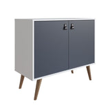 Amber Accent Cabinet in White and Blue 307GFX3 Manhattan Comfort