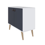 Amber Accent Cabinet in White and Blue 307GFX3 Manhattan Comfort