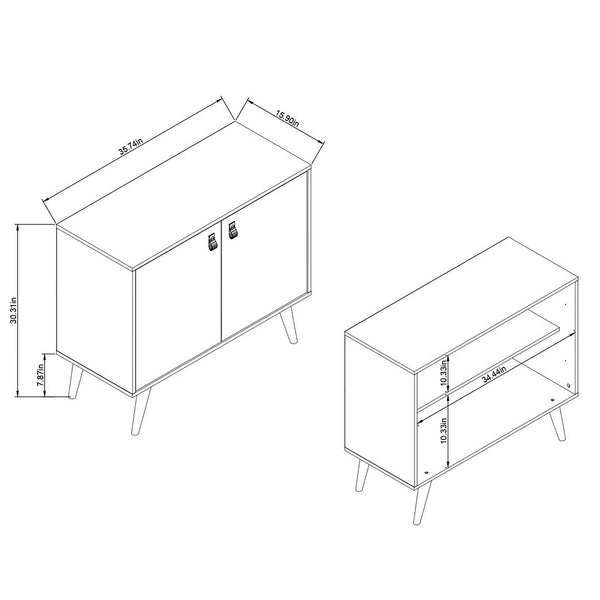 Amber Accent Cabinet in Nature 307GFX4 Manhattan Comfort