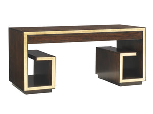 Lexington Brentwood Walnut Writing Desk with Gold Leaf Accents and Full Extension Drawers 307HW-410