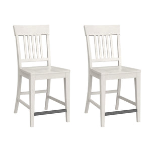 English Elm Wallace & Bay - Wallace & Bay  Haidel White Slat Back Counter Stools, Set Of 2