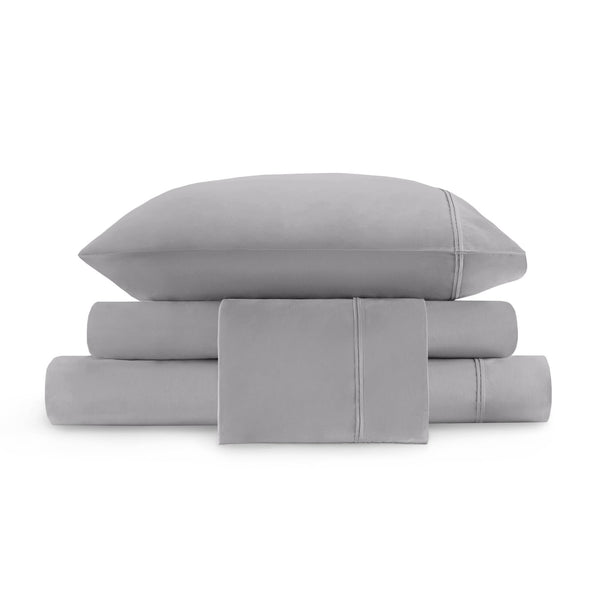 English Elm 5 Egyptian Cotton Split King Sateen Sheet Set with Deep Pockets Breathable Luxurious Feel Gray 5 L x 14 W x 12.25 H B035P381327