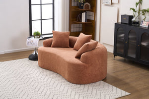 English Elm Ly-025s Chenille Curved Loveseat Compact Sofa with Spring Support for Small Spaces W2231P495049