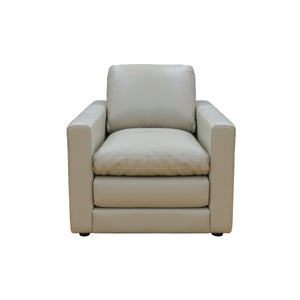 English Elm Living Leather Match Armchair with Pocket Coil Seating, Overstuffed Pillow Cushions, Beige Elegance B011P331529