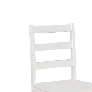 English Elm Lavina Compact White Rectangular Dining Set with Ladder Back Chairs for Four B2749P413188