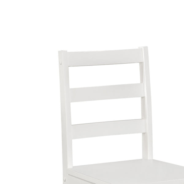 English Elm Lavina Compact White Rectangular Dining Set with Ladder Back Chairs for Four B2749P413188