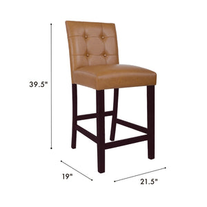 English Elm Popa Tufted Faux Leather Counter Stools Set of 2 for Kitchen Island or Home Bar B056P416998