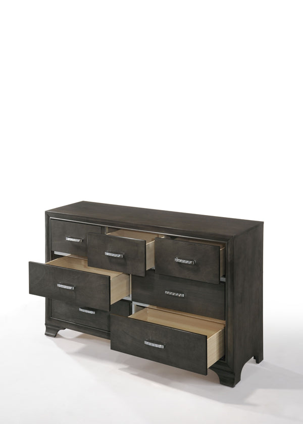 English Elm Carine Elegant 7-Drawer Dresser with English Dovetail Drawers, Smooth Kenlin Glides, Sturdy Legs Gray 61 L x 19 W x 40 H B2726P261778