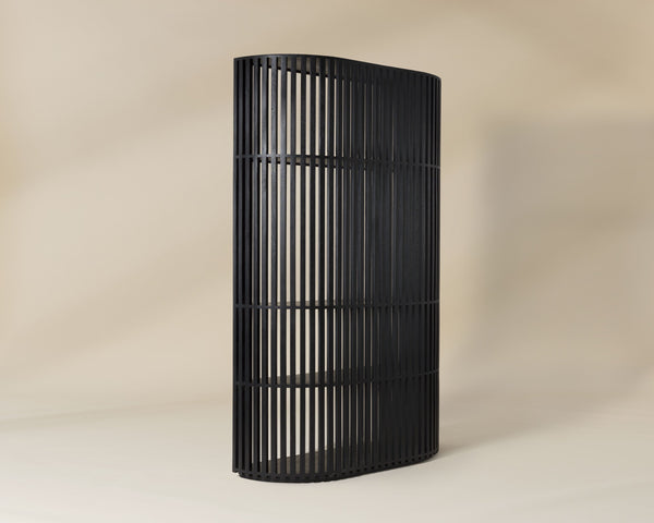 Sunpan Tessa Bookcase - Elegant Wood Design, 51.25W x 16D x 82H, Perfect for Stylish Home Storage Solutions Black
