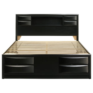 English Elm Jazz Black California King Storage Bed - Modern Elegance With Underbed & Headboard Organization Solutions B062S00938