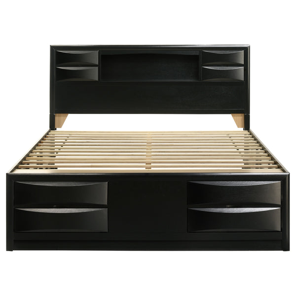 English Elm Jazz Black California King Storage Bed - Modern Elegance With Underbed & Headboard Organization Solutions B062S00938