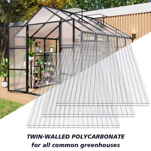 English Elm 10 Pack Twin Wall Polycarbonate Greenhouse Panels Uv Blocking Insulated Roofing Sheets W3213P460535