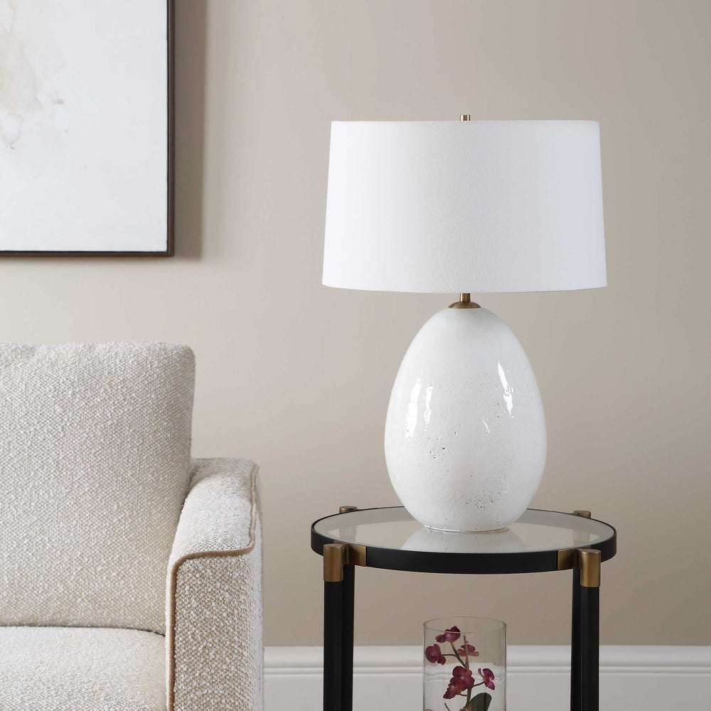 Uttermost Uttermost Avery Ceramic Table Lamp with Crackled Glaze and Antique Brass Accents 30801-1