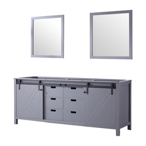 English Elm Dark Grey Double Bath Vanity 80" W X 22" D With Mirrors - Stylish Storage For Modern Bathrooms! B2731S00572