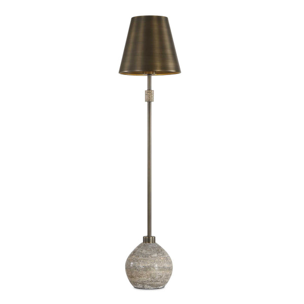 Uttermost Uttermost Jaycee Travertine Base Brushed Brass Buffet Lamp for Console Tables 30808-1