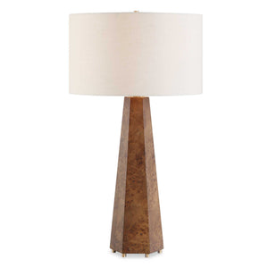 Uttermost Uttermost Mccaffrey Burl Wood Table Lamp with Antique Brass Accents and Linen Shade 30814-1