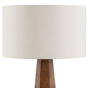 Uttermost Mccaffrey Burl Wood Table Lamp with Antique Brass Accents and Linen Shade
