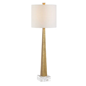 Uttermost Uttermost Antique Brass Iron Buffet Lamp with Linen Drum Shade for Console Tables 30815-1