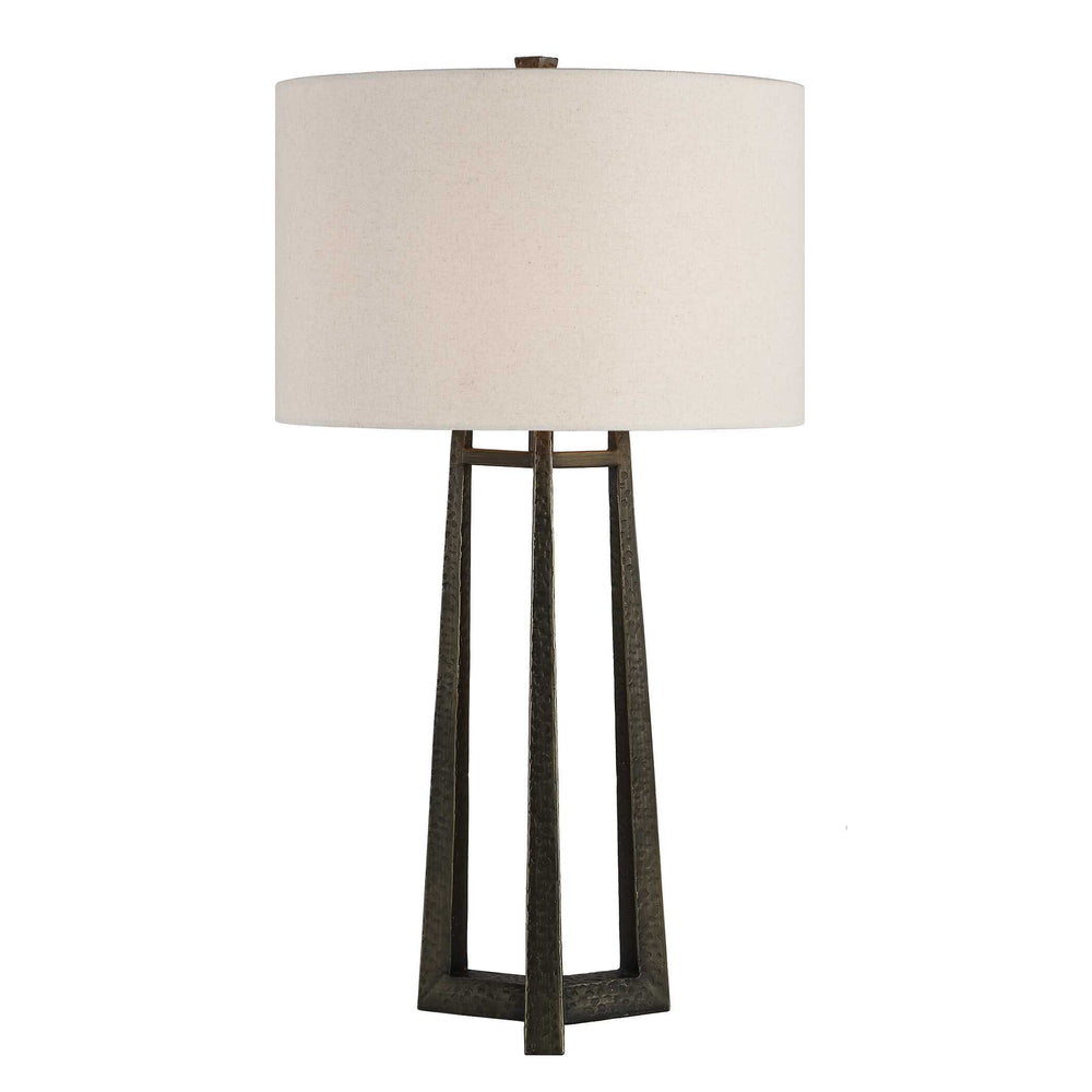 Uttermost Uttermost Midas Tripod Iron Table Lamp with Linen Drum Shade for Modern Interiors 30816-1