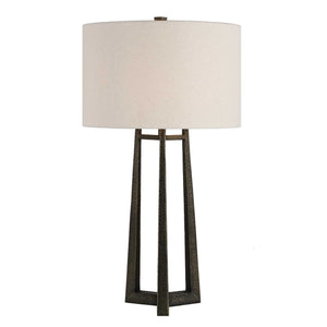 Uttermost Midas Tripod Iron Table Lamp with Linen Drum Shade for Modern Interiors