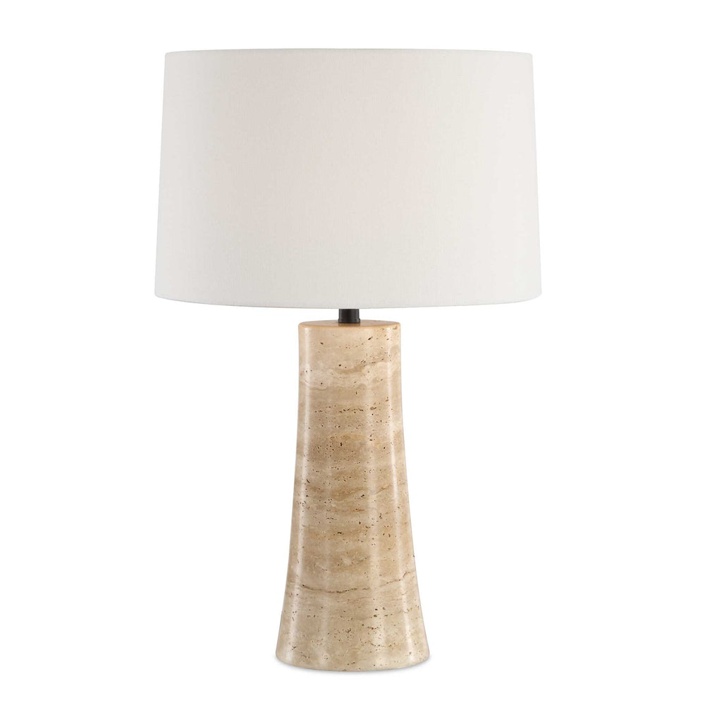 Uttermost Uttermost Delmani Travertine Base Linen Shade Lamp for Patios and Living Rooms 30822