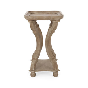 English Elm Christopher Knight Home® - End Hourglass Accent Table with Lipped Rectangular Top, French Country Firwood Charm and Elegance Natural N771P223027K