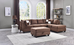 English Elm Malone G632B-Sc Sectional In Rich Chocolate - Cozy, Reversible Chaise For Versatile Living Spaces B078S00059